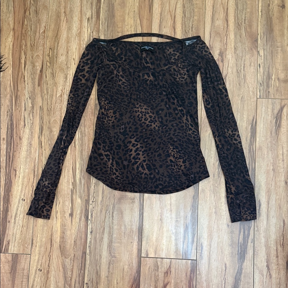 Leopard Print Long Sleeve Top
